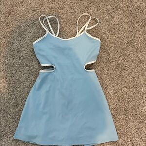 Free People Blue and White Cutout Dress